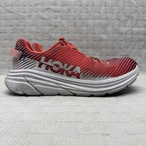Hoka One One‎ Rincon 2 Shoes Womens Size 7.5 Red Orange Running 1110515 HCWH